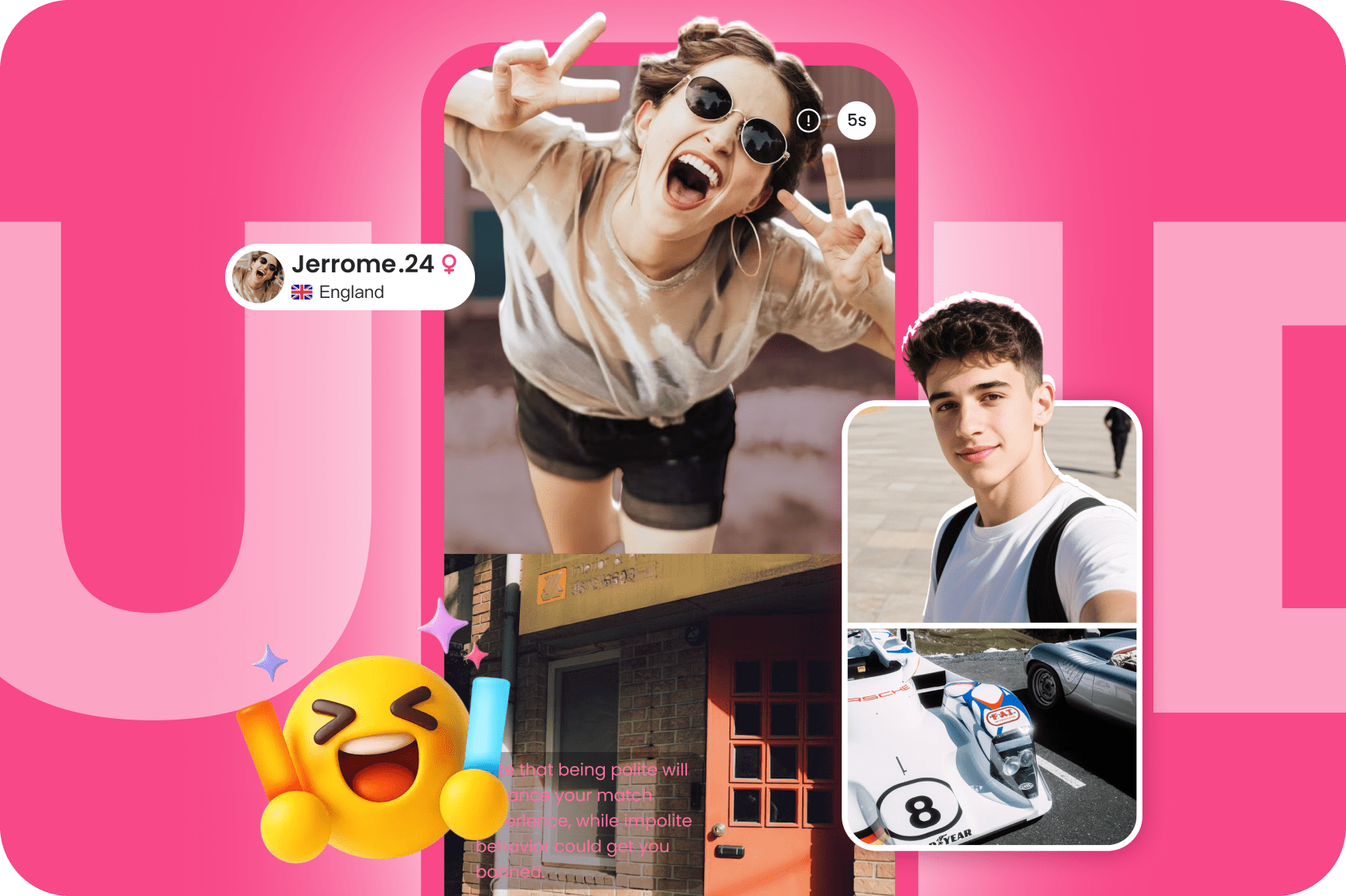 User interface showing the dual-camera picture-in-picture mode